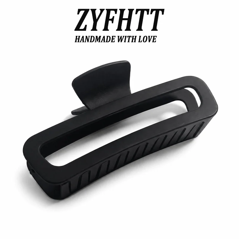 1/4 Stück ZYFHTT Einfarbige Matte Frosted Rechteckige Haarklammer für Frauen Täglicher Gebrauch Große Haifischklammer Modische Mädchen-Haarspange – Detail 2