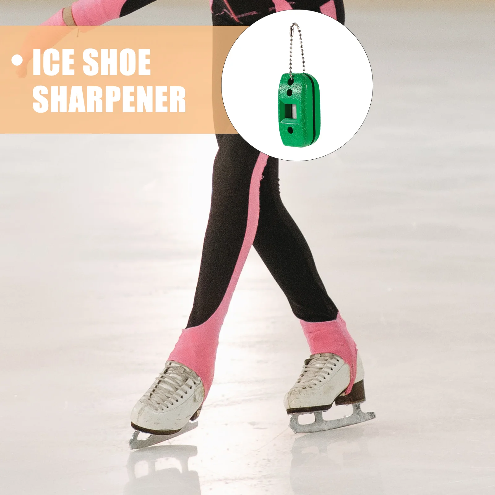 Ice Skate Sharpener White Sandstone Portable Key Chain Tool for Hockey Skates Blades Conditioning Sharpening Stone Easy Carrying