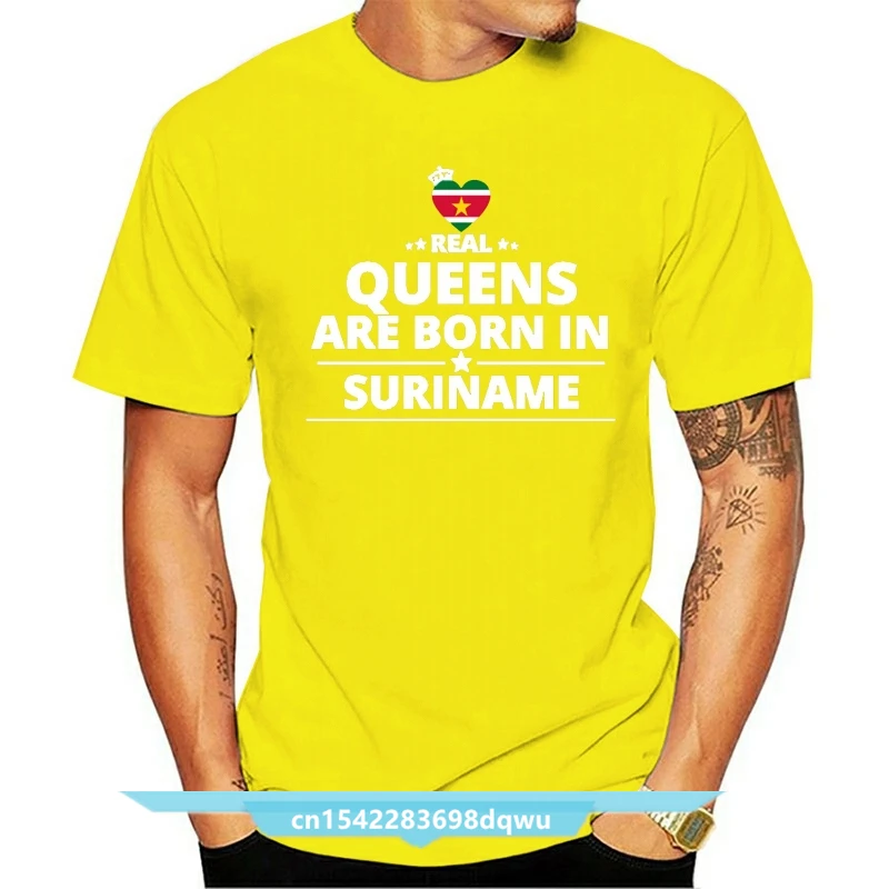 

Men's GESCHENK QUEENS LOVE FROM SURINAME T Shirt Printed Cotton Crew Neck Unisex Cute Humor Spring Novelty Shirt