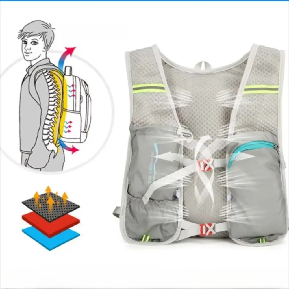 

Unisex Nylon Outdoor Climbing Backpack Waterproof Ultra-light Cycling Daypack Safety Reflective Breathable Hydration Backpack