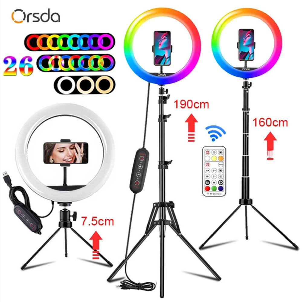 Usb10-Inch Support Professional RGB Colorful Fill Light Set Internet Celebrity Live Photography Desktop Selfie Beauty Lamp