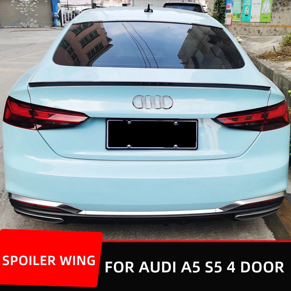 

For Audi A5 S5 Sedan 4 Door 2017 18 19 20 21 Carbon Fiber ABS Rear Trunk Lid Car Spoiler Wings Exterior Tuning Accessories Parts