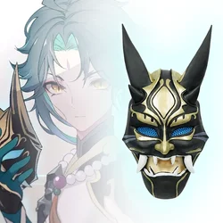 New Cheap Genshin Impact Xiao Latex Cosplay Masks Resin Helmet Halloween Samurai Mask Demon Props Costume Cosplay