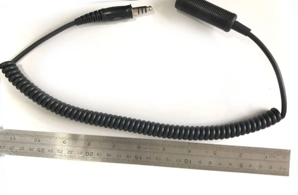 Durable U-92A/U TO U-174/U Bowman Headset Headphone Eextension Cable U92 Male to U174 Female NATO Plug Helicopter Military Jack