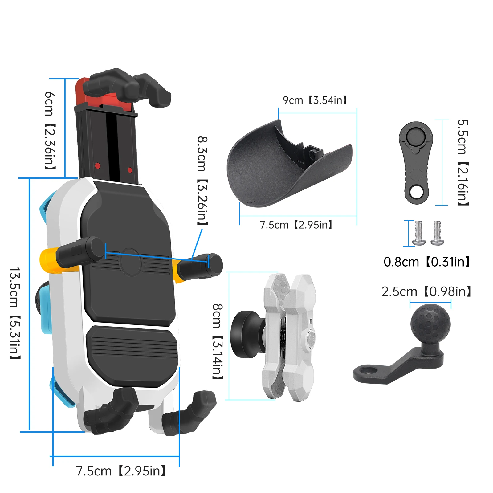 

Phone holder for Motorcycle, navigation shock absorber bracket with anti-theft mirror seat For HAOJUE DF150 TR300 AFR125 UHR150