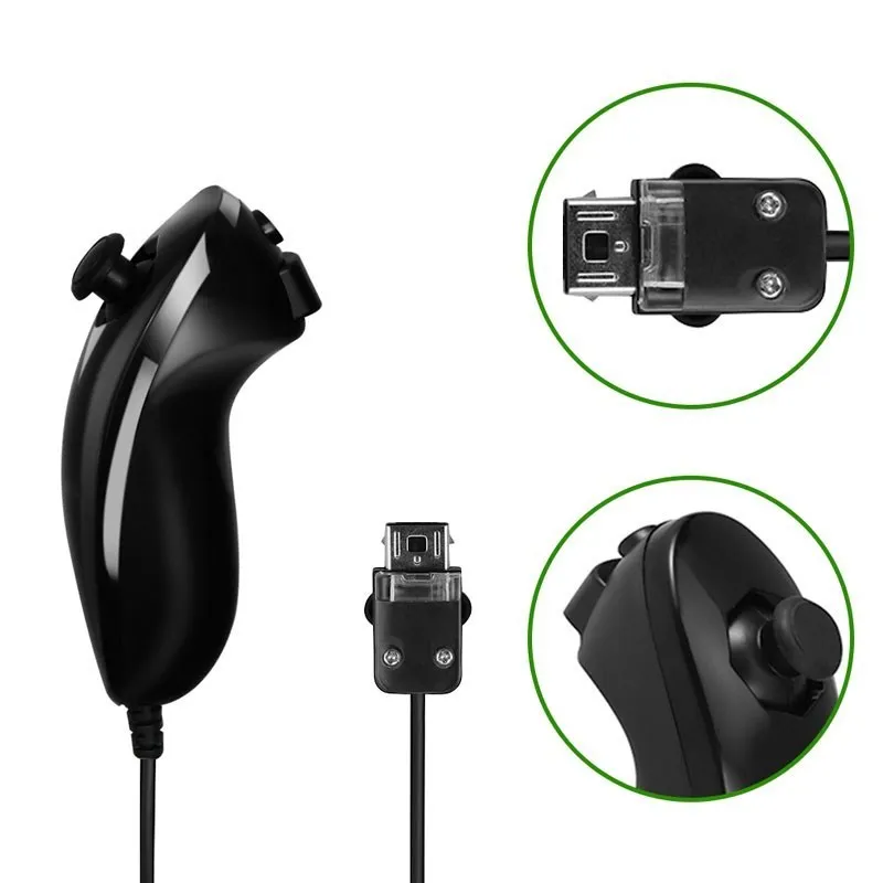 5 Farben Kabelgebundener Nunchuck für Nintendo Wii Spielcontroller, gebogener Spielgriff, Nunchuk für Wii Gamepad-Zubehör – Detail 3