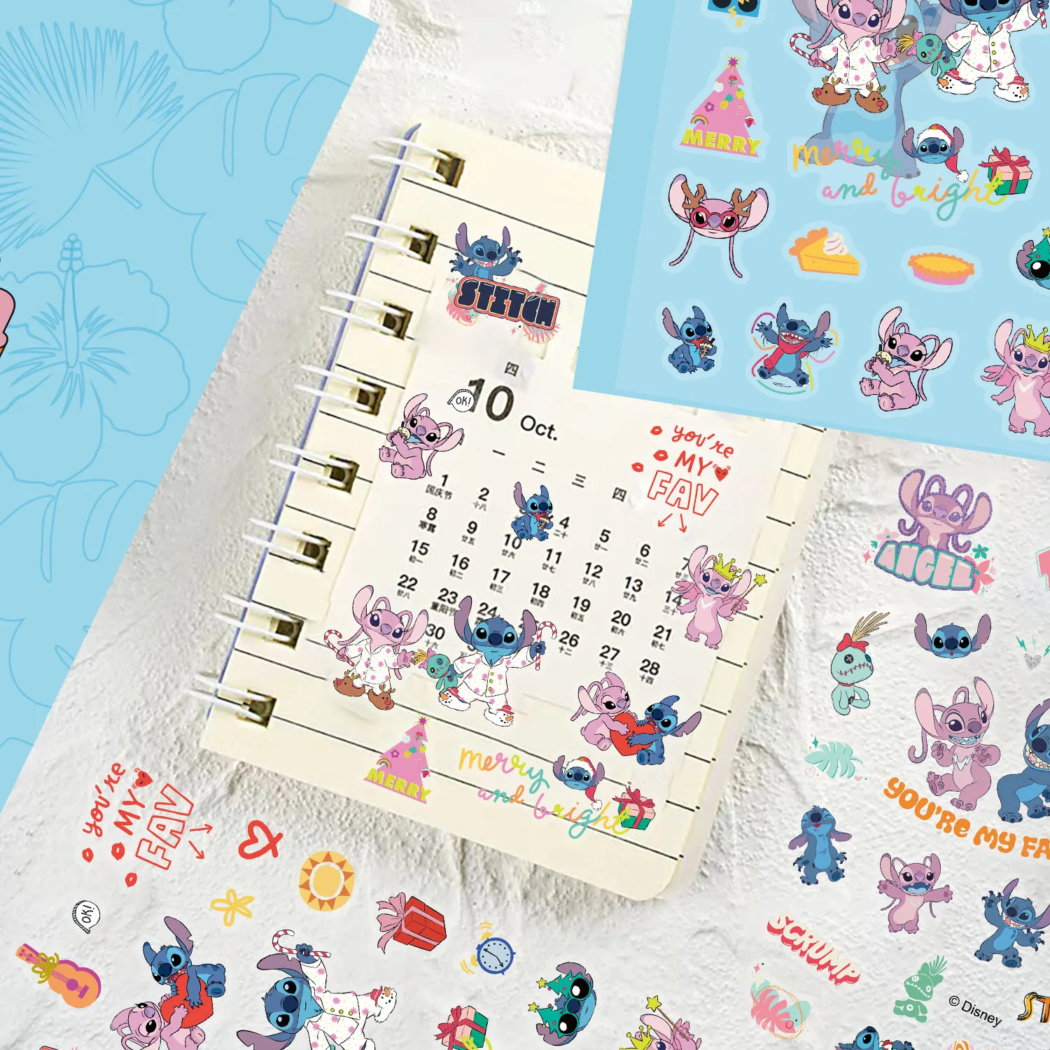2PCS Lilo Stitchโปร่งใสสติกเกอร์สัตว์เลี้ยงDisney DIYไดอารี่แล็ปท็อปสเก็ตบอร์ดGraffiti Decalsสนุกของเล่นคลาสสิก