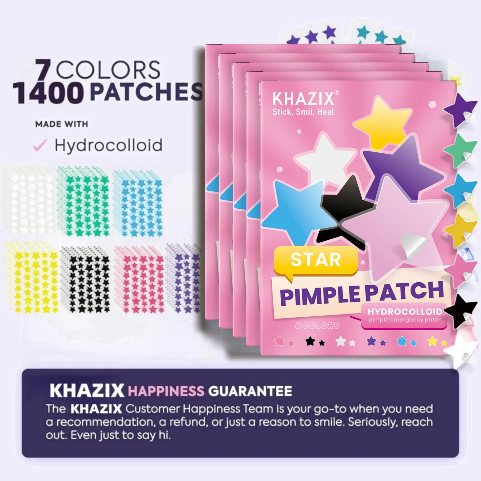 رقعة حب الشباب 280 نجمة، مقاومة للماء ومسامية، للاستخدام اليومي للوجه، غطاء بشرة الوجه وأساسيات العناية، العناية الشخصية.