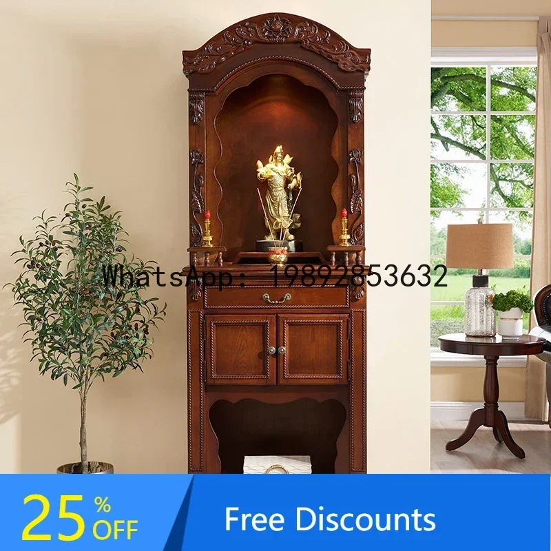 

XL American solid wood shrine shrine stand cabinet God of Wealth Guanyin Bodhisattva worship platformSSS