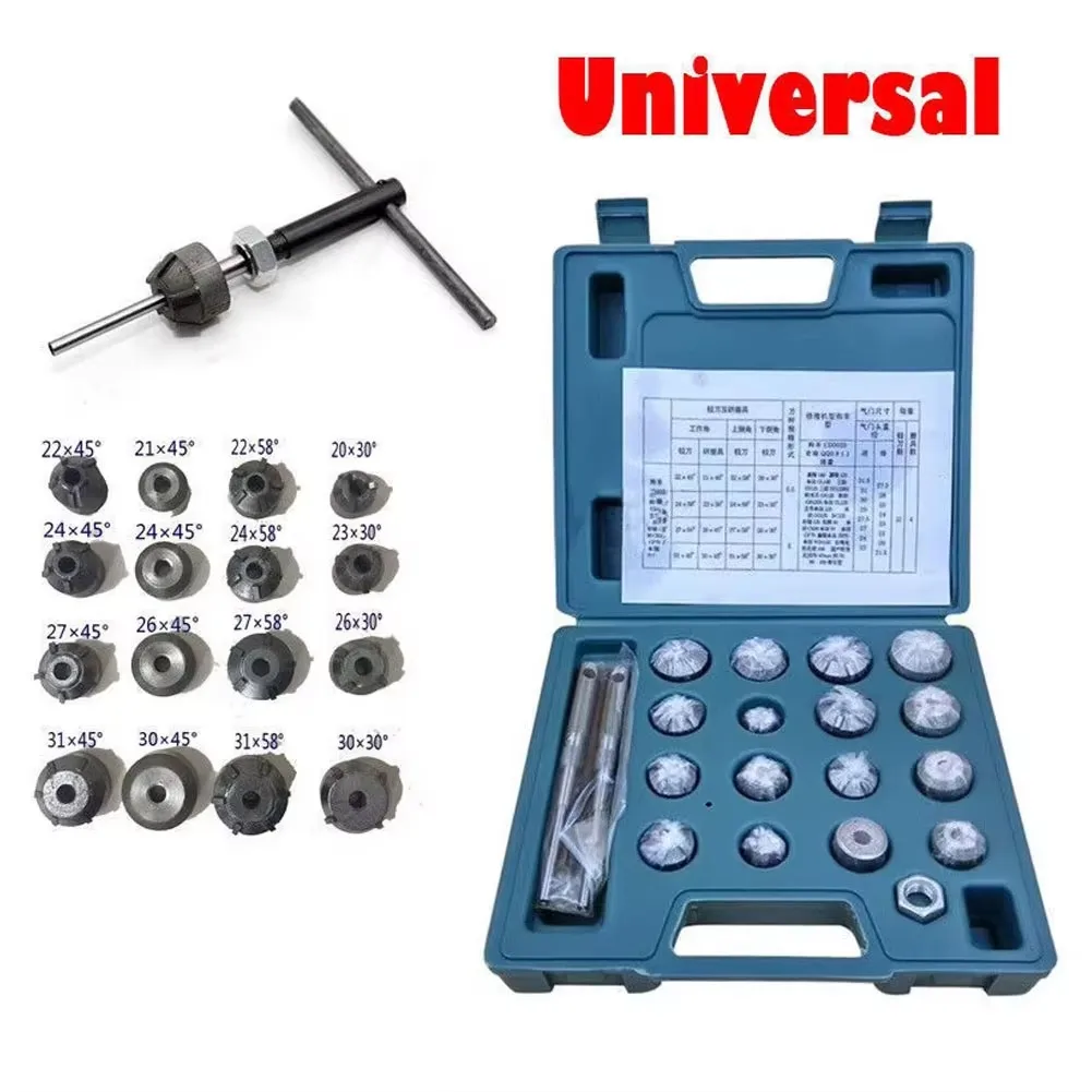 

20pcs Motorcycle Valve Seat Reamer Set Displacement Cutters Repair Tool Kit with Reamer Head Toolholder for Valve Maintenance