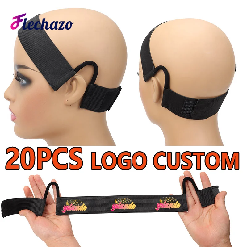 

Elastic Band For Wigs With Ear Hanger 3/3.5/4Cm Logo Custom Wig Band With Ear Cut Outs 20Pcs Lace Melting Band Edge Control Band