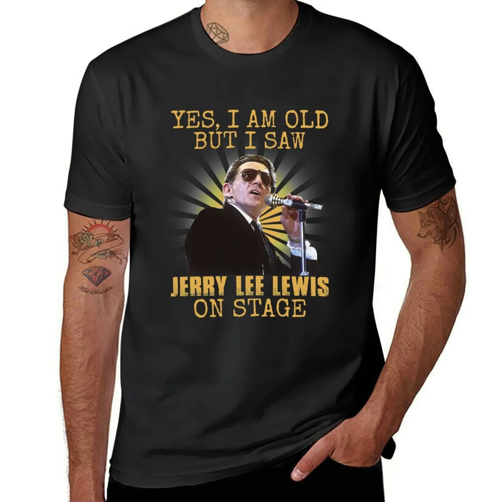 

Yes I'm Old But I Saw Jerry Lee Lewis On Stage T-Shirt sublime animal prinfor boys aesthetic clothes mens graphic t-shirts