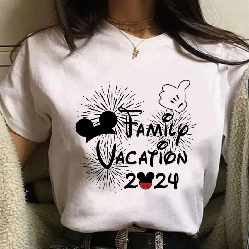 Disney Trip 2024 Family Matching Shirts Funny Mickey Minnie Tshirts Look Dad Mom Kids Tees Top First Disneyland Vacation Outfits