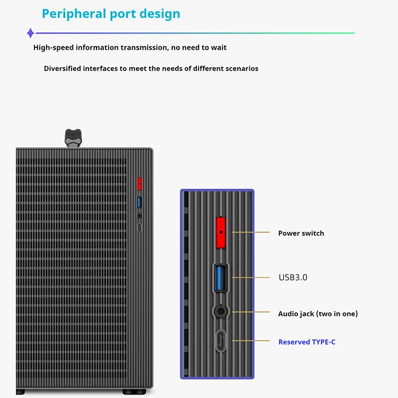 Power Train X-Gamerx M1 M-ATX Casing PC Casing Kecil Komputer Mini Portabel Transparan Sisi Kaca