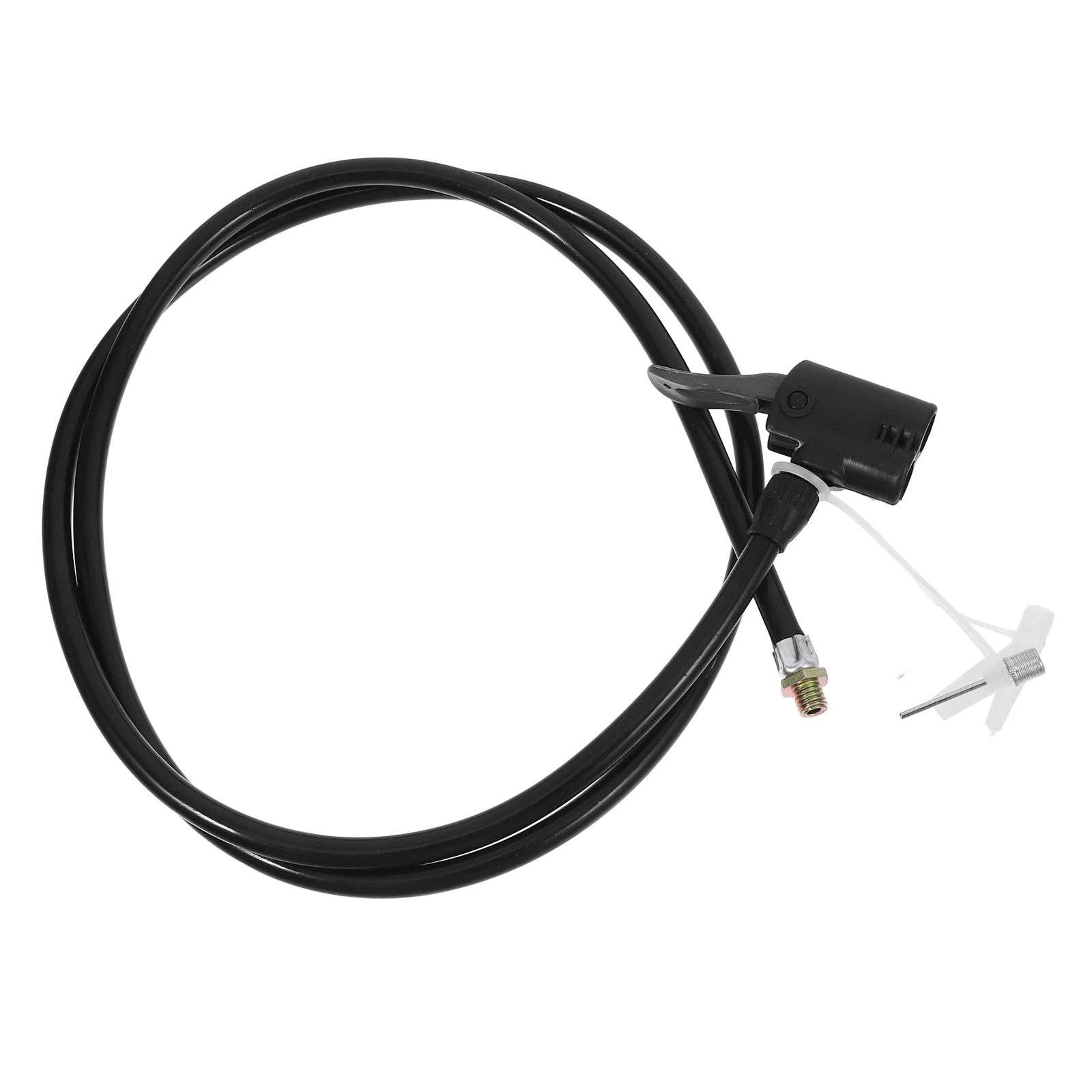 Bicycle Pump Inflator Hose 125CM Black Metal Mouth Anti Freeze Pipe Various Valve Durable