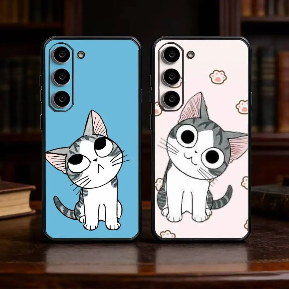 Cute Cat C-Chi Cartoon Phone Case For Samsung Galaxy A13,21s,22,31,32,52,53,71,72,73,Soft Black Cover