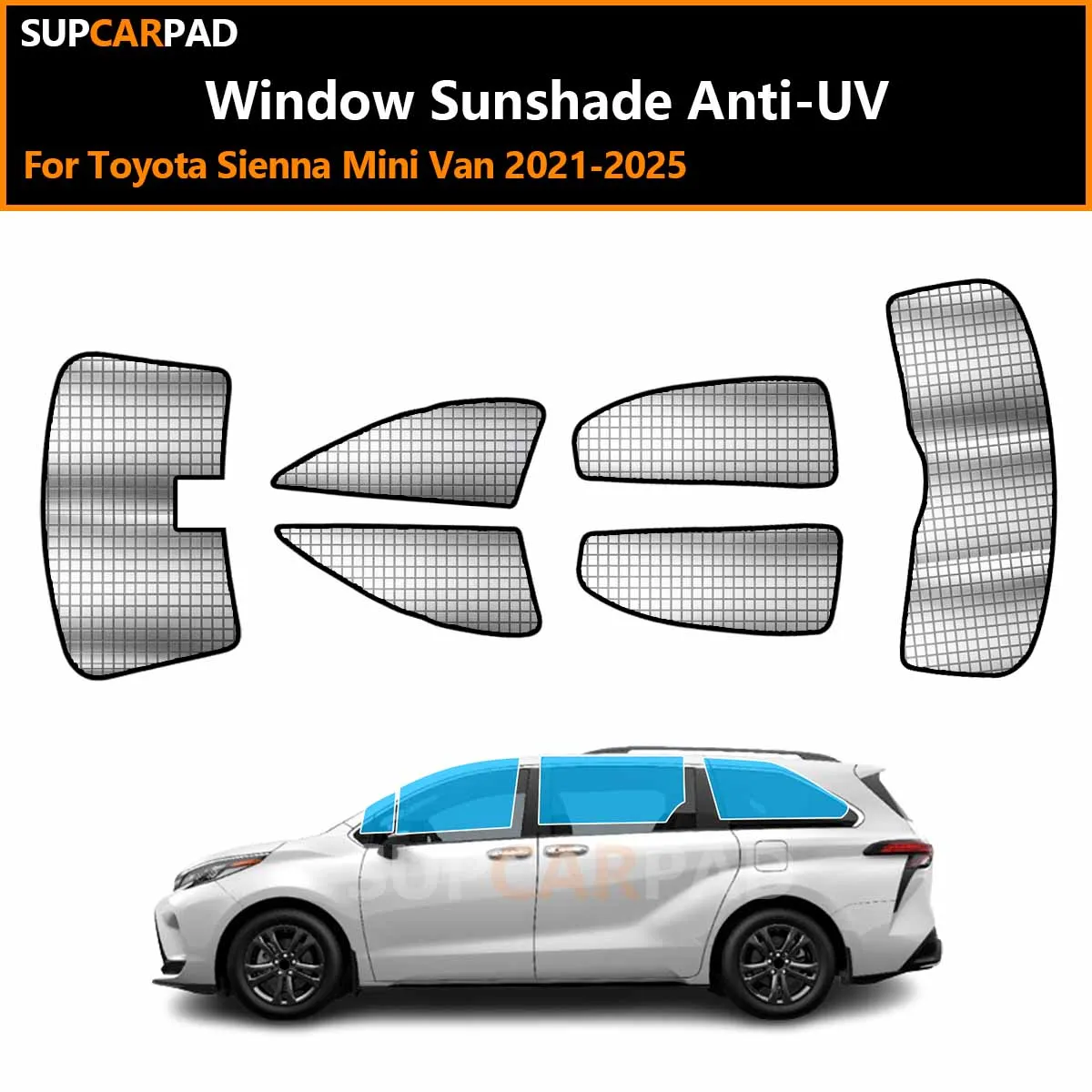 

For Toyota Sienna Mini Van 2021-2025 Custom Car Window Sunshade Anti-UV Car Sun Window Visors Sunshade Covers Accessories