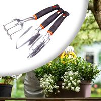 3Pcs Garden Tool Set Ergonomic Handle Design Hand Rake Easy to Hold Hand Shovel for Digging Removal Garden Edging Transplanting