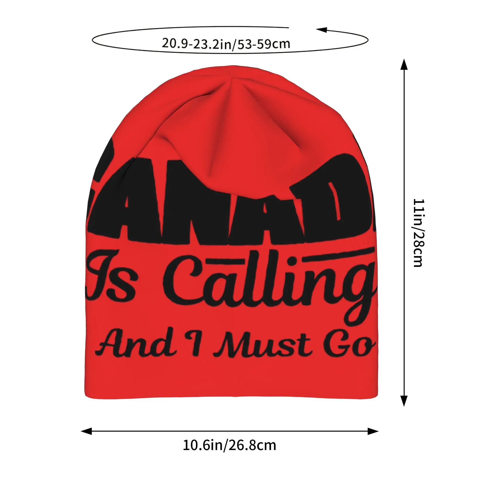 Lightweight  Funny Canada Is Calling and I Must Go Flag  Slouchy Beanie for Men Women Climbing Skull Cap