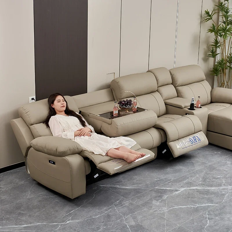 

Modern Italian Living Room Sofas Modular Electric Recliner Sofa Bed Multi-functional Leather Minimalist Divano Room Furniture