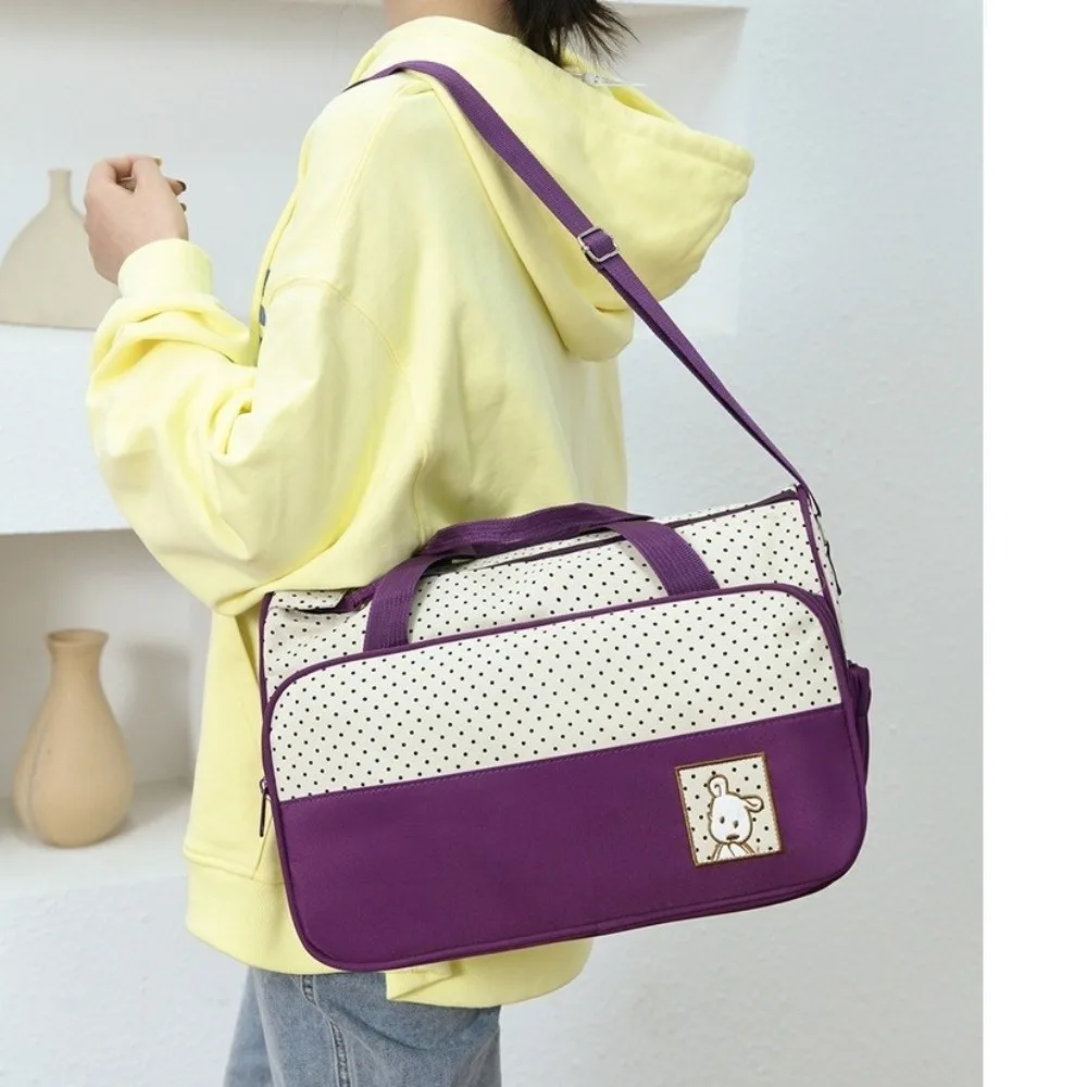 

5Pcs/Set Large Capacity Baby Bag for Mom Multifunctional Changing Pad Newborn Accessories Bag Independent Bottle Pouch Fashion