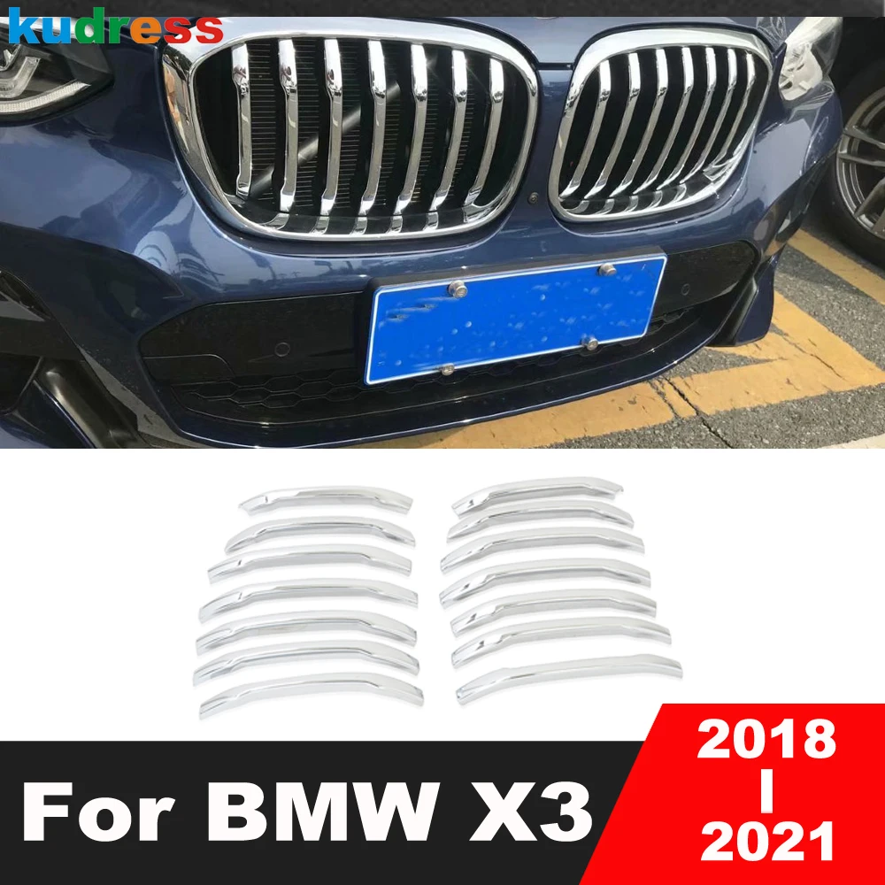 

Для BMW X3 X 3 2018 2019 2020 2021 хромированная передняя центральная решетка автомобиля, крышка решетки, отделка гоночного гриля, рамка, аксессуары