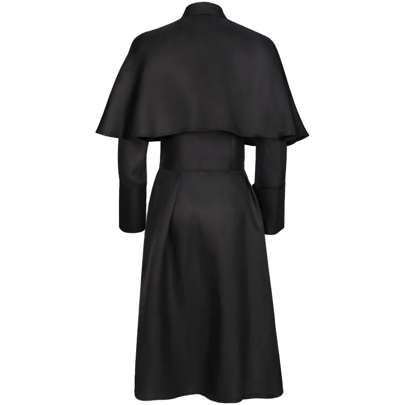 Medieval Priest Costume Men Suit Catholic Church Religious Roman Pope Pastor Father Mass Missionary Robe Clergy Cassock Full Set