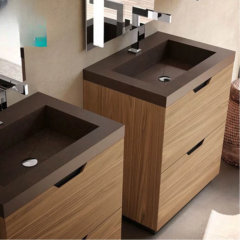 

Japanese style light luxury floor custom modern French style stone slab integrated basin toilet sink hand