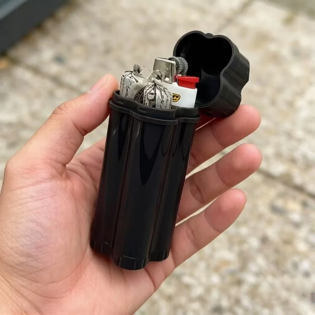 1Pcs/Multi-Compartment Stash Box, Waterproof Herb Storage with Lighter Compartment & Pre-Roll Slots