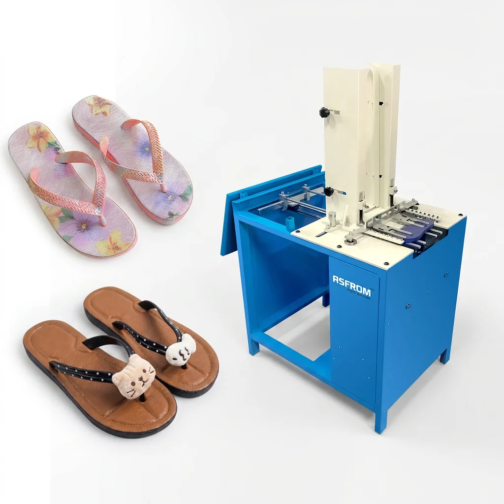 Automatic Feeding Plastic Slipper Strap Making Machine Flip Flop Strap Attaching Shoes Machine