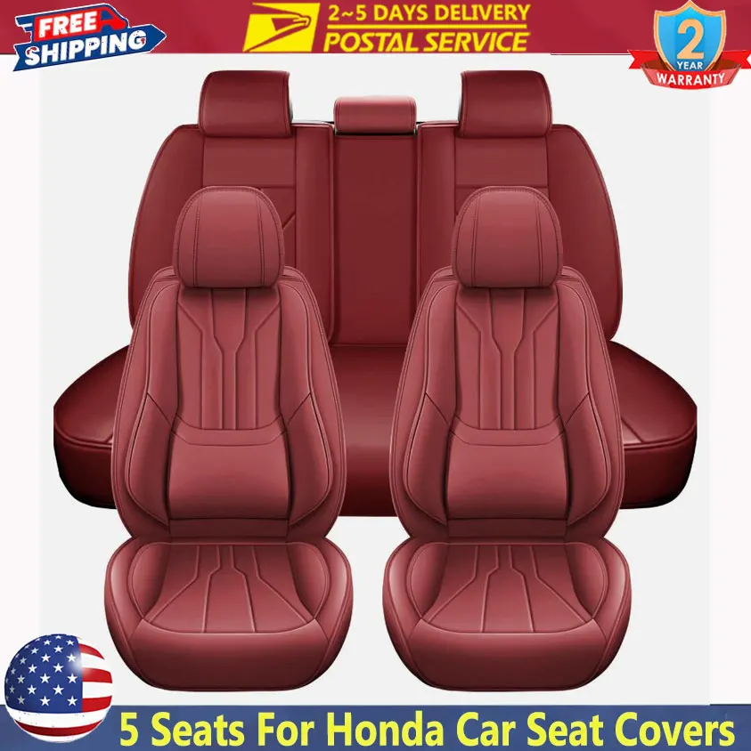 

Universal Split Seats Fully Surrounded For Honda Car Seats Cover luxury Leather Front Rear Protectors Cushion Full 5 Seats Cover