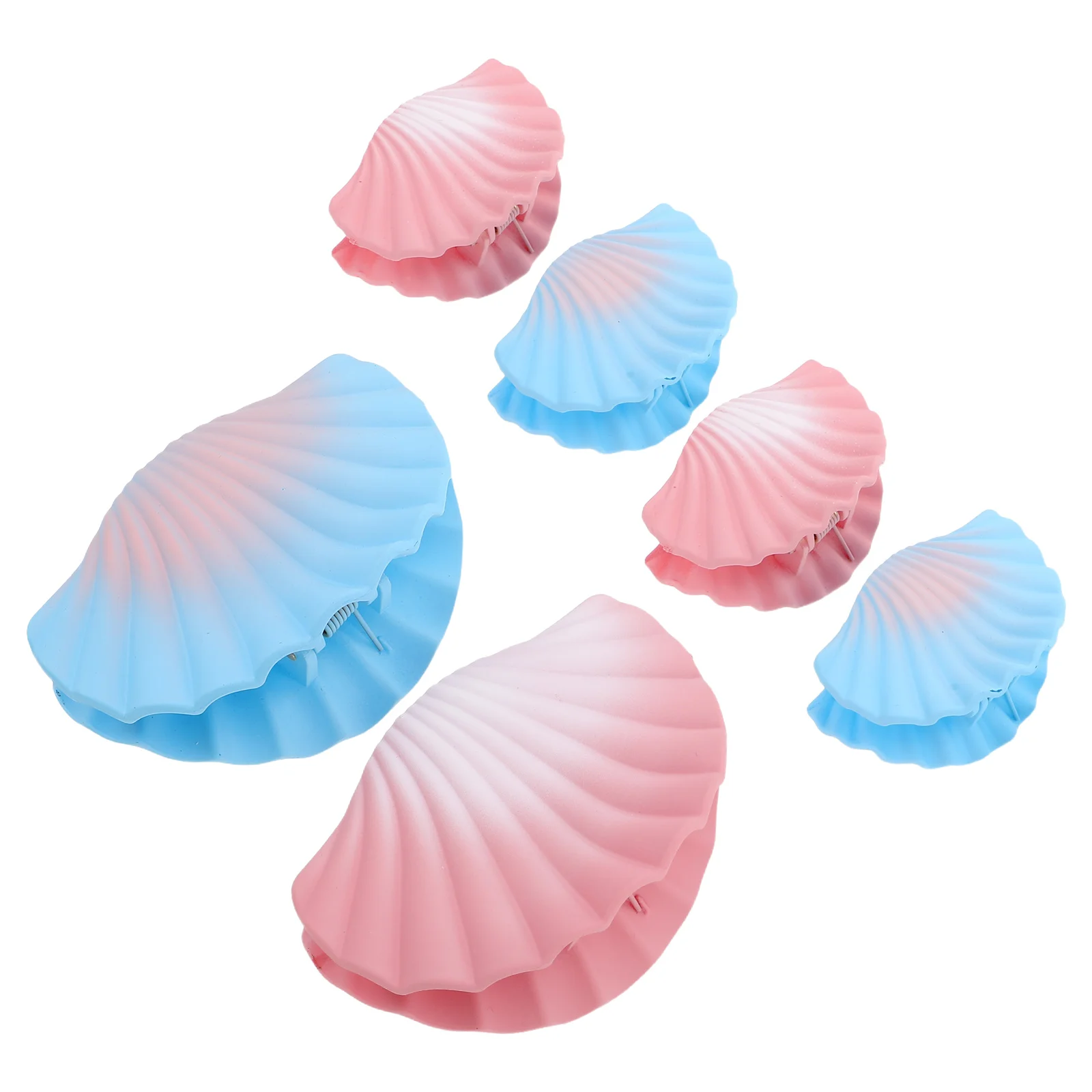 

2 Sets Ocean Hair Clip Fancy Claw Clips for Women Breeze Shark Clamp Plastic Accessories Seashell