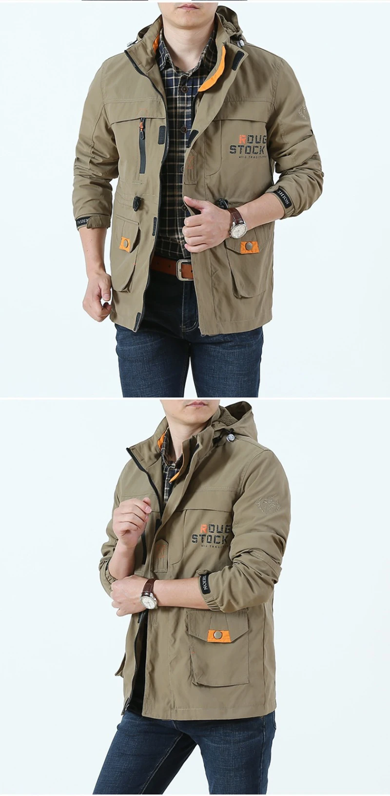 2024 Business Casual Jacken Herren Sportmantel Frühling Winddichte Kapuzenjacken Schnelltrocknende Leichte Outdoor-Kletterjacken – Detail 5