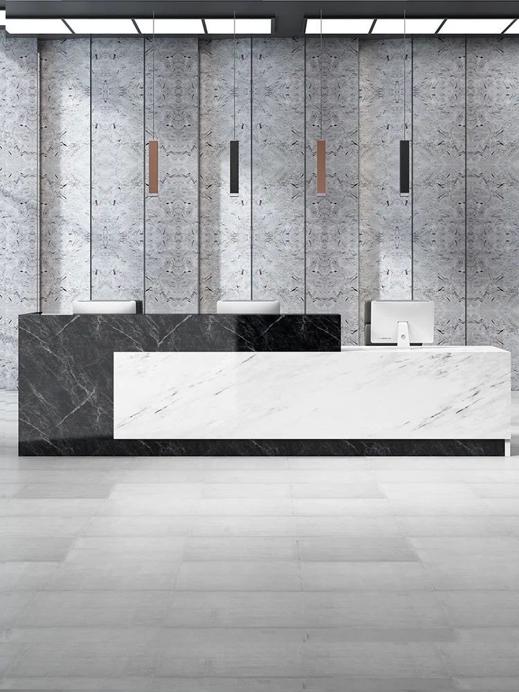 Banco di Guangzhou reception reception bianco imitazione marmo bar pagina di cassa