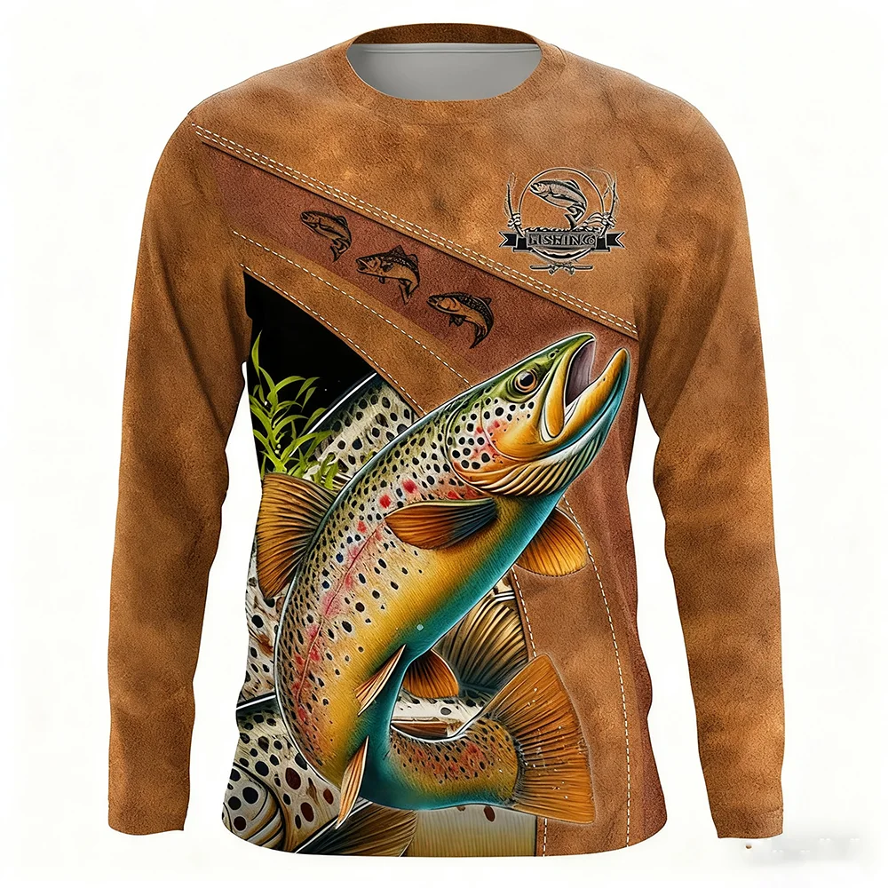 FishingT-Shirts 3D Pinting Fishing Apparel Breathable T-Shirt Long Sleeve Summer Outdoor Sports O-neck Fishing Shirts