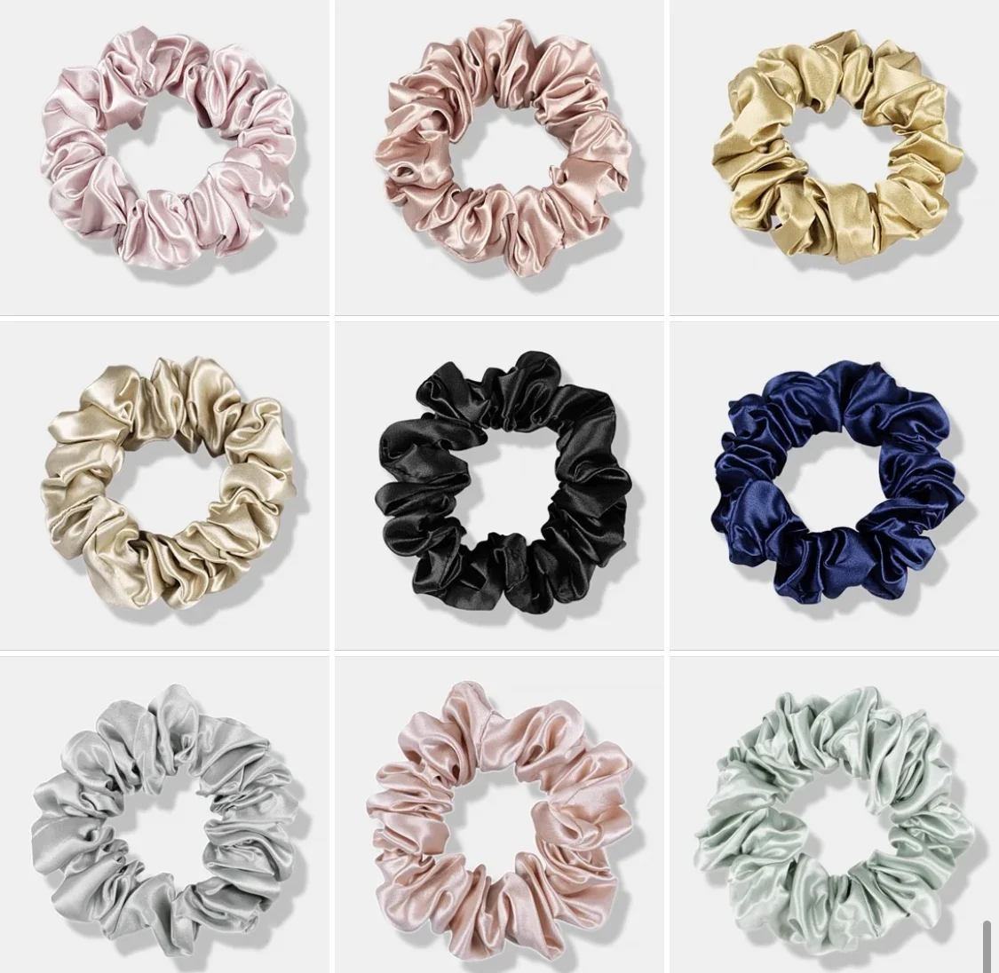 1PC 100% 22 Momme Mulberry Silk Scrunchies 3.5 cm Smooth Fashion Elastic Silk Women Hair Accessories Ladies Hoop For Girls