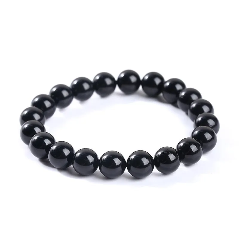 JD Natural Stone 7A Black Tourmaline Bead Bracelets Women Healing Crystals Chakra Yoga Meditation Jewelry Schorl Strand Bangles view 6