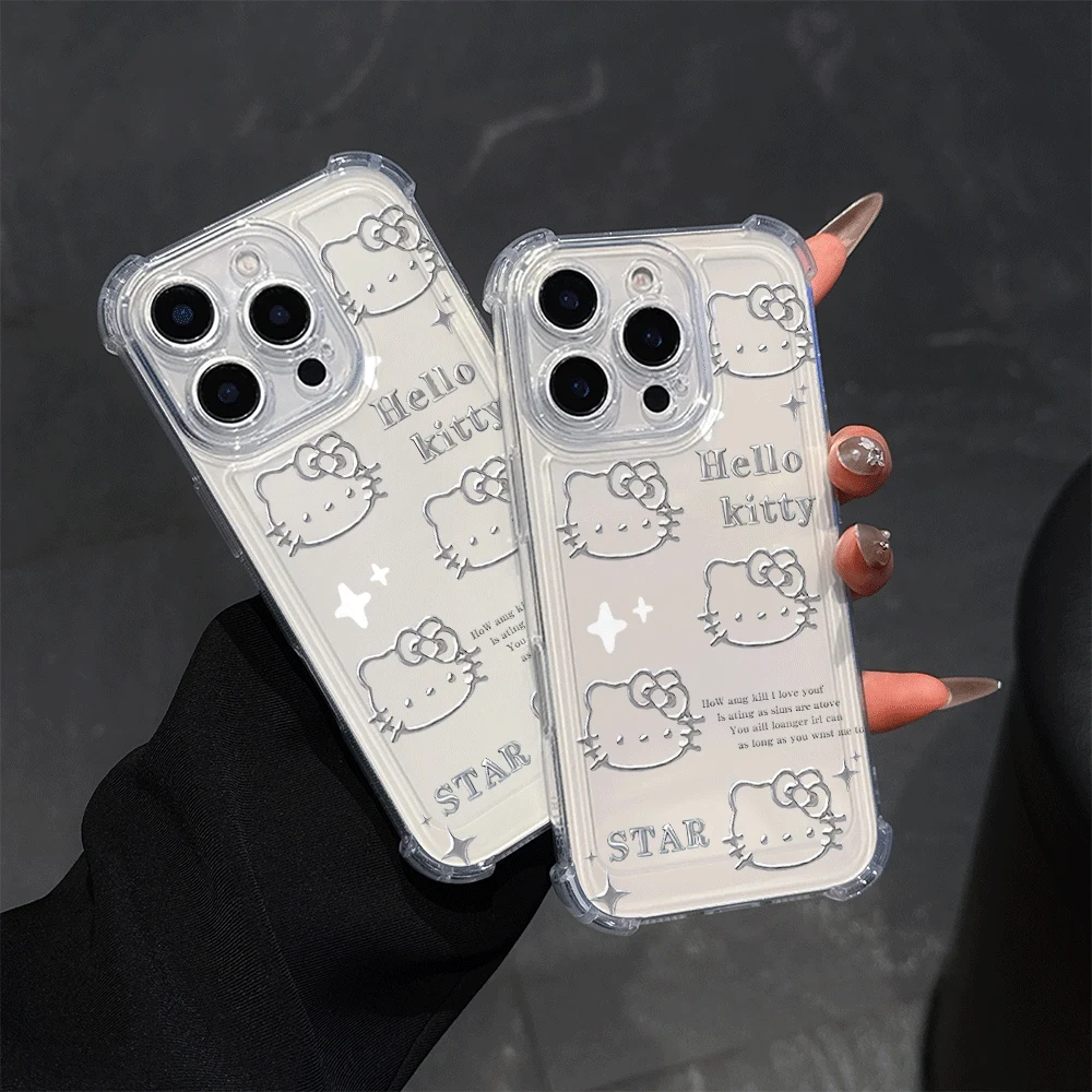 

Sanrio KT Clear Phone Case For IPhone 16 IPhone 16/15/14/13/12/11/x/xs/xs Max Girls Phone Cases Hellokitty Anime For Iphone