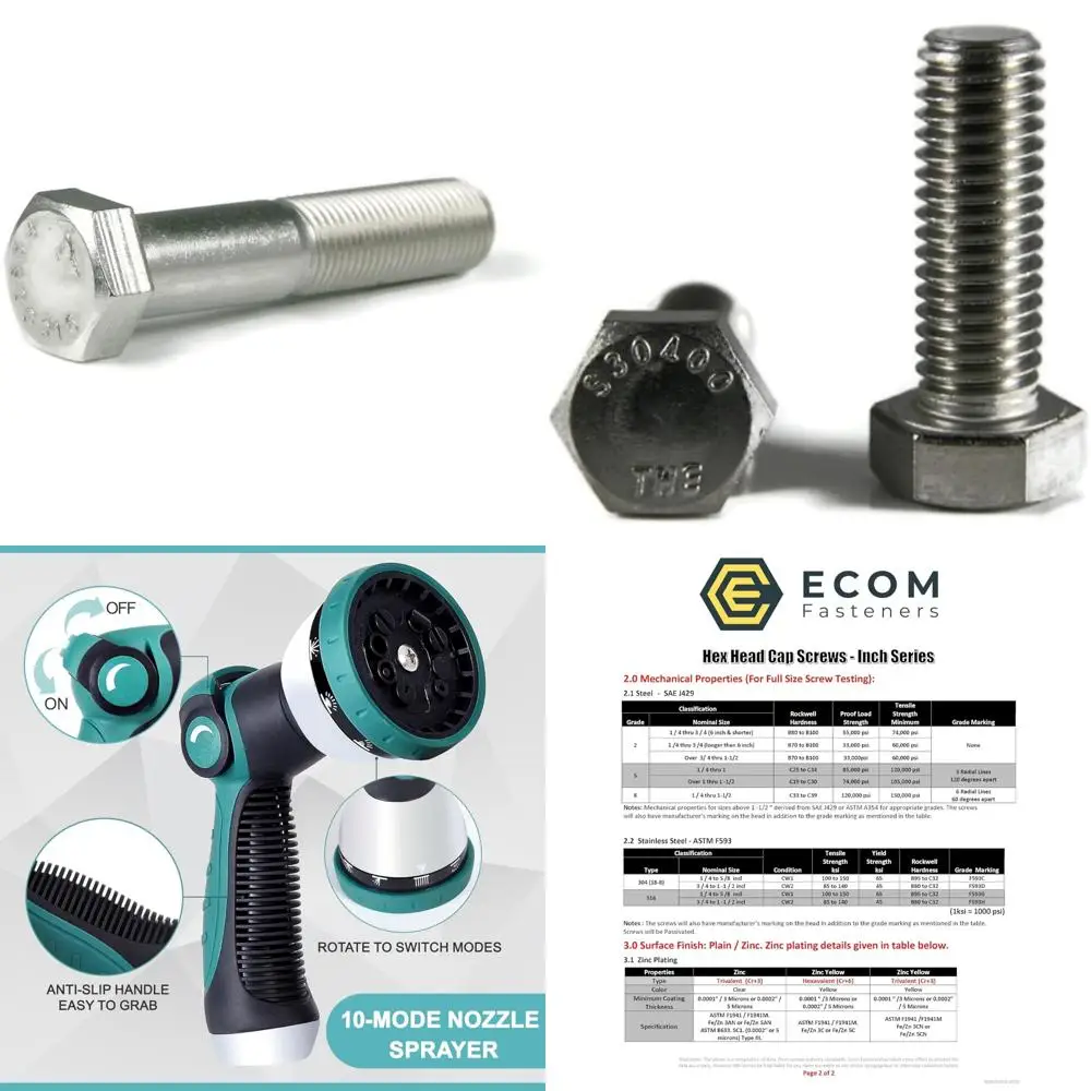 

Stainless Steel 316 Hex Cap Screws, 3/8-16 Coarse Thread, Partially Threaded, 1 Inch Thread Length, 50 Pieces, Pack of 5