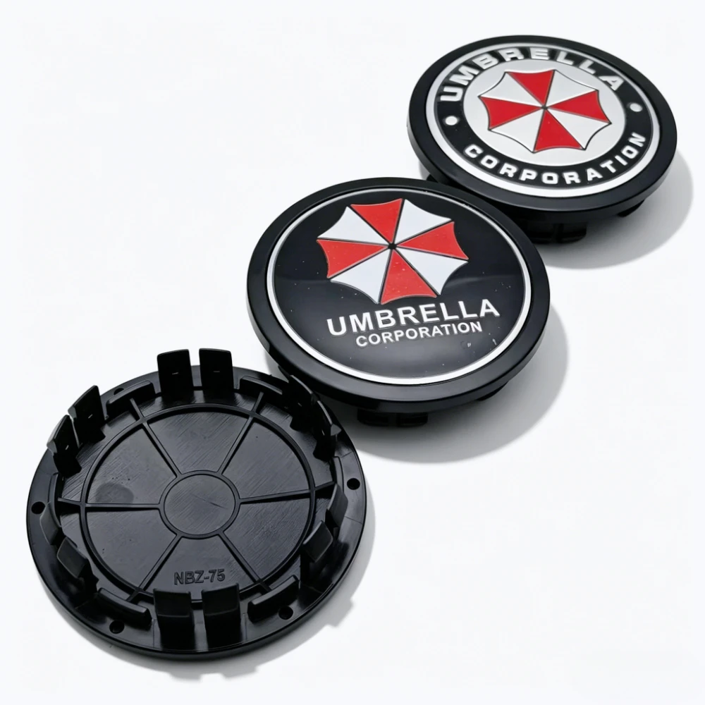 4pcs/Set 75mm ( Clips 65mm ) Umbrella Logo Emblem Badge Car Wheel Center Caps Wheel Hubcap Rim Hub Dust Cover Car Accessories