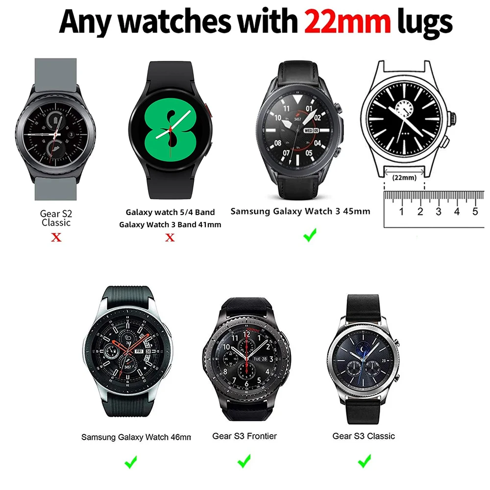 Original strap for Samsung galaxy watch3 45mm Universal 22mm Band Accessories for Samsung galaxy Gear S3 Frontier 22mm band