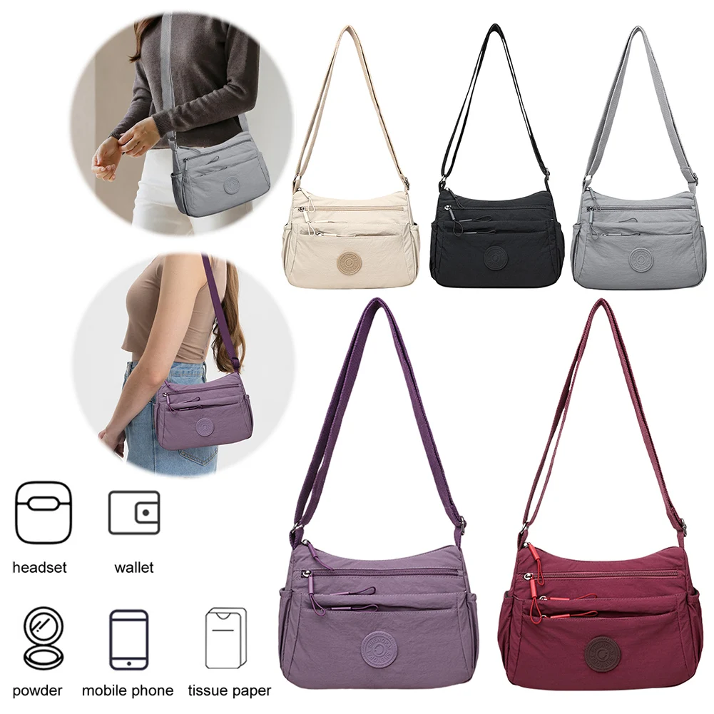 

Women Oxford Casual Crossbody Bag Adjustable Strap Versatile Messenger Bag Waterproof Satchel Bag for Travel Commuting Daily Use
