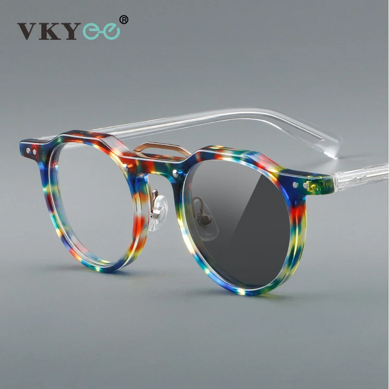 

VKYEE New Fashion Personalized Geometric Simple Design Anti-Blue Light Glasses Photochromic Customizable Prescription 5805