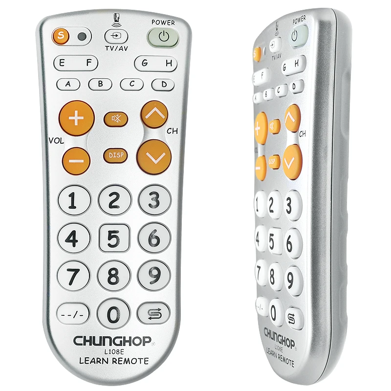 Combined universal ir learning remote control l108e for tv/sat/dvd/cbl/dvb-t/aux large key copy function