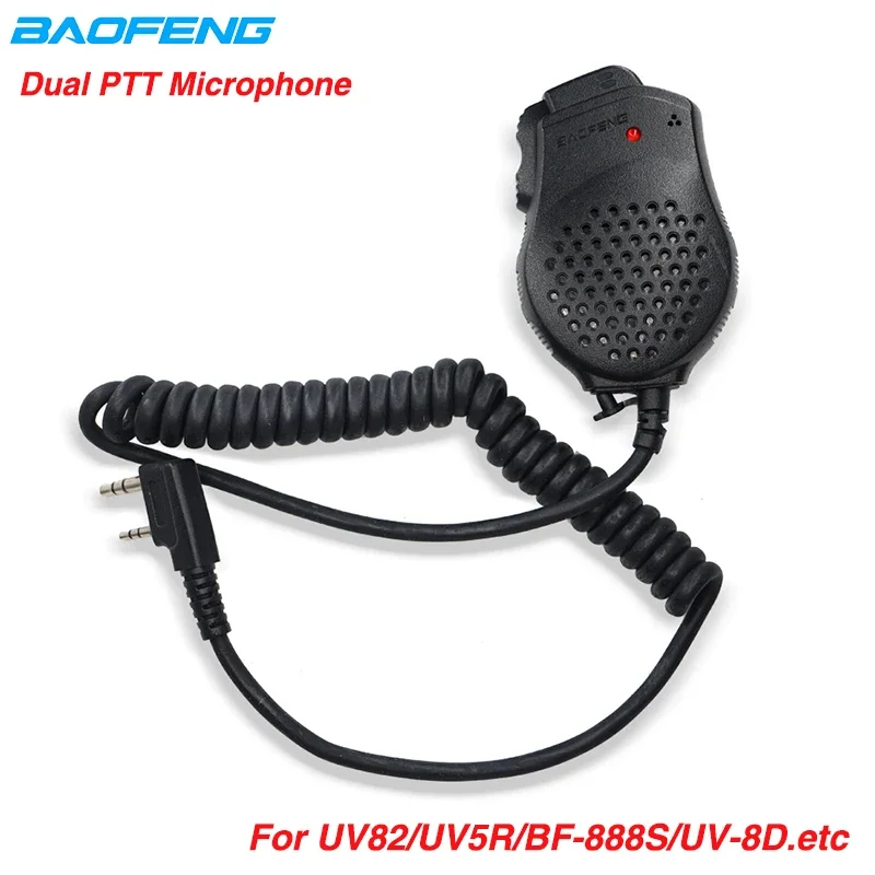 

2PCS Original Baofeng UV 82 Dual PTT Speaker Mic Microphone For Walkie Talkie UV82 UV-H9 BF-888S UV-5R pro Radio Accessories