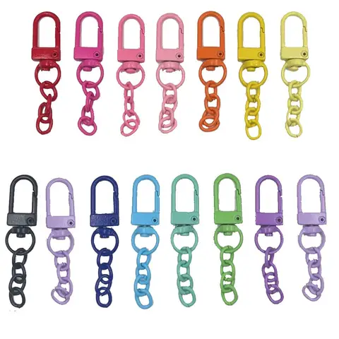10 개/몫 열쇠 고리 랍스터 걸쇠 스프링 버클 체인 DIY 쥬얼리에 대 한 컬러 키 체인 열쇠 고리 후크 가방 버클 만들기