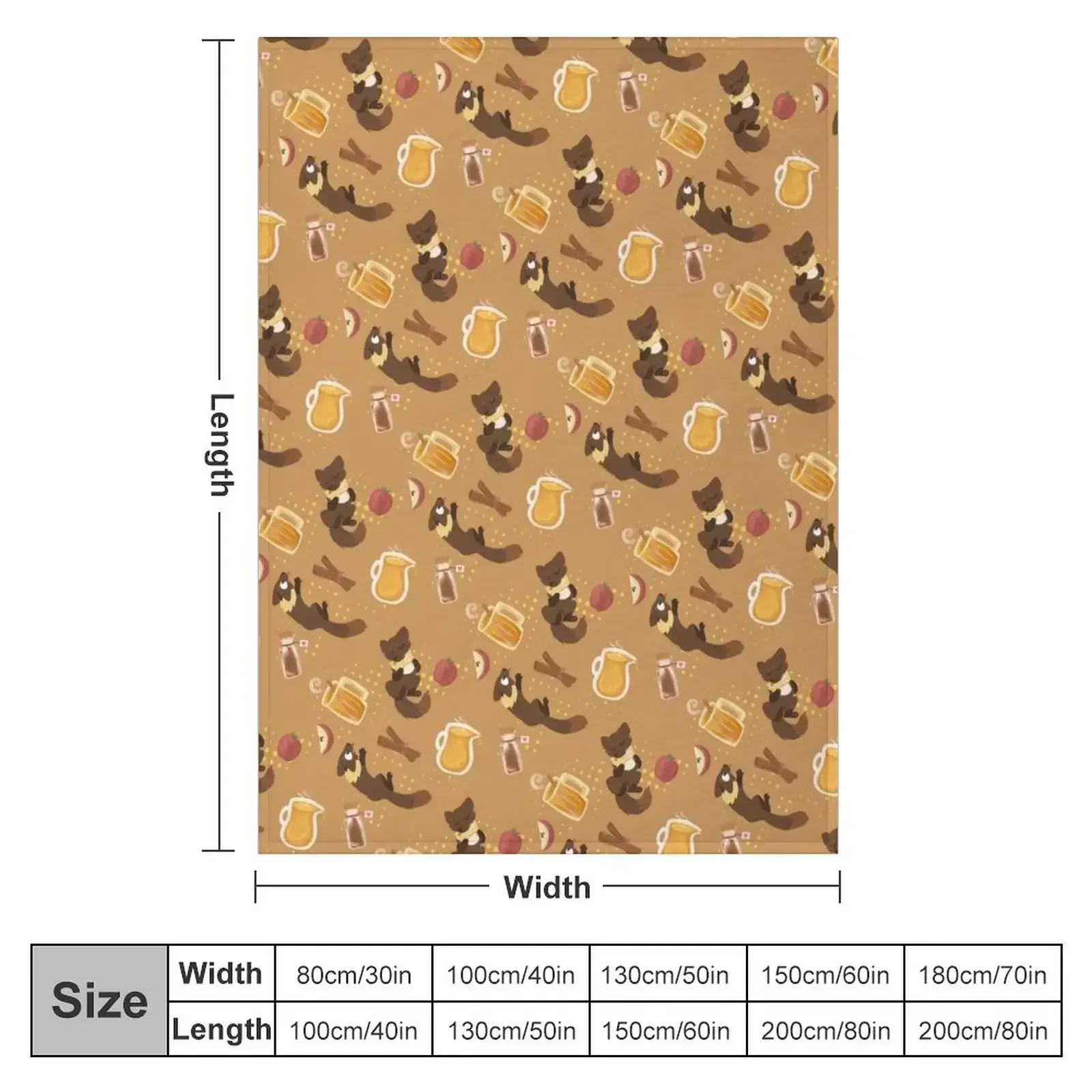 Marten Cider Repeating Pattern Throw Blanket Multi-Purpose Hairys Blankets