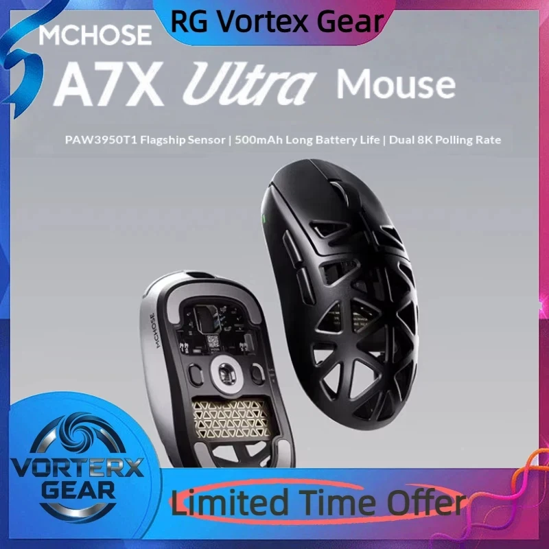 

Vortex Gear MCHOSE A7X Ultra Mouse Magnesium Alloy Wireless Gaming Bluetooth Three Modes PAW3950TI Lightweight Gaming Mouse