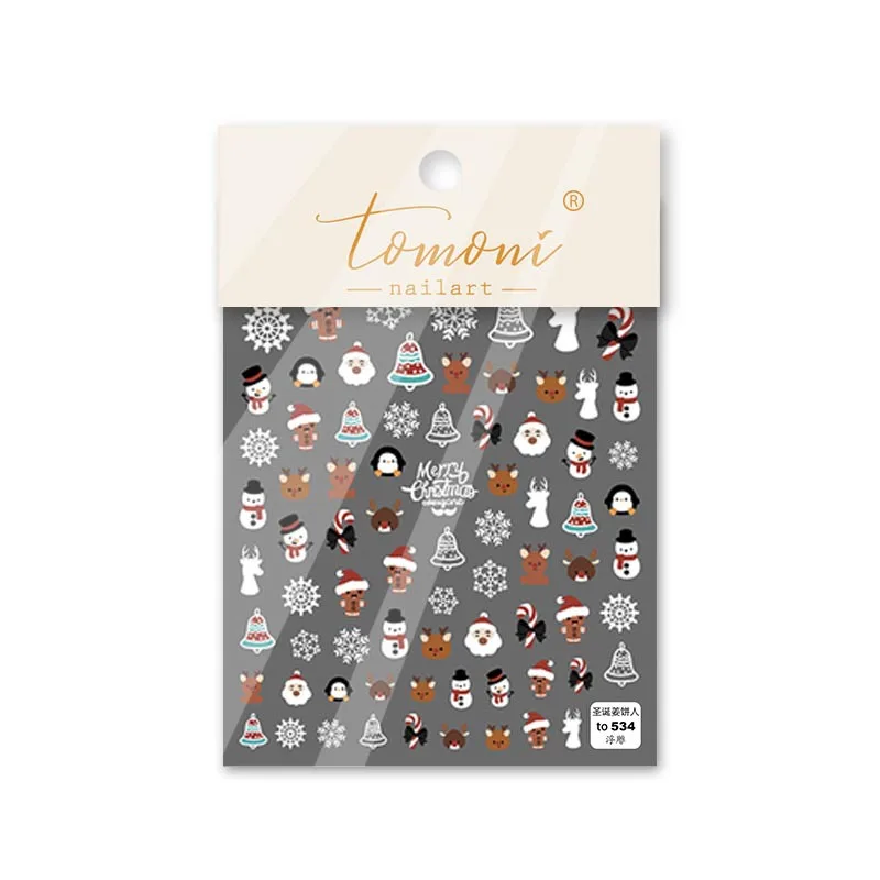 [Meow.Sensei] Relief 534 Hot sticker Cute Nail Stickers adesivi giapponesi adesivi per unghie natale Gingerbread Man