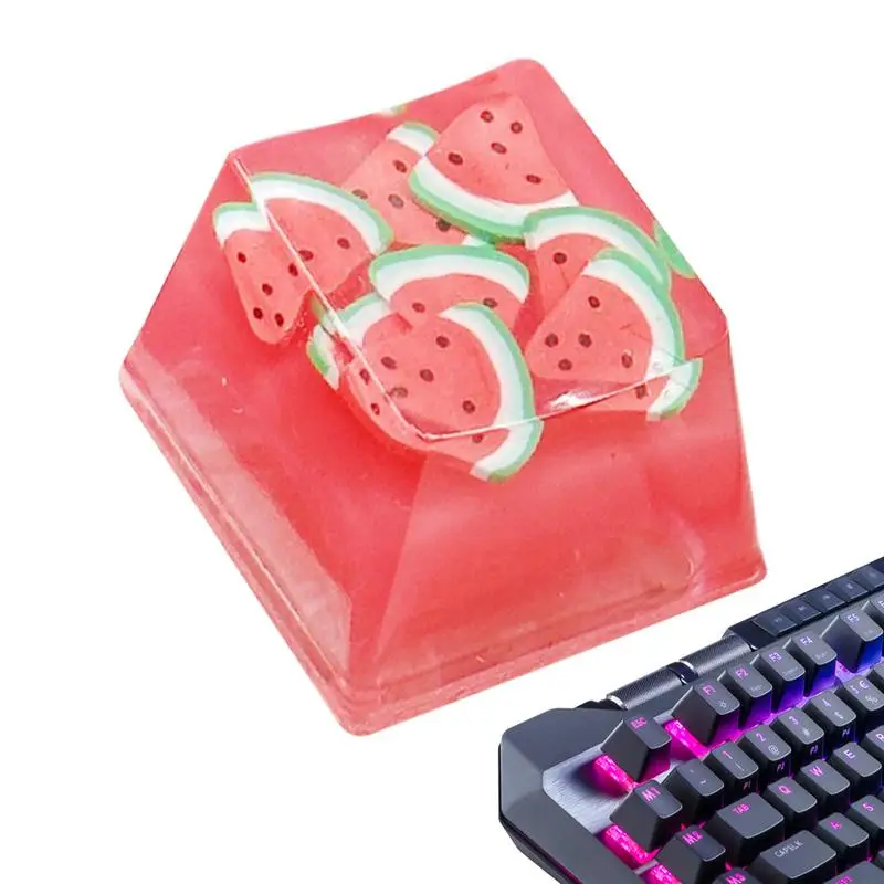 1Pcs Cute Translucent Fruit Series Strawberries Watermelon Keycap-Enhance Your Mechanical Keyboard Look! Accessories